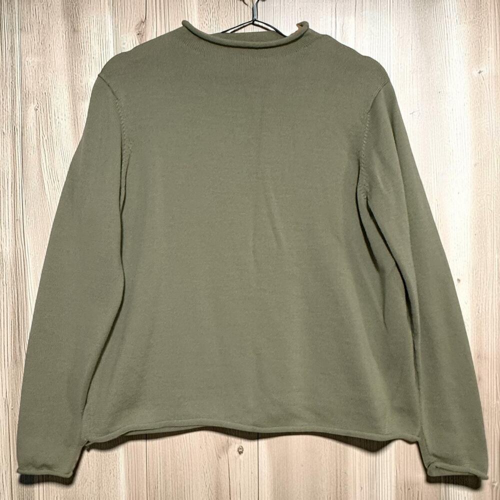 Eileen Fisher 100% Italian Merino Wool Sweater SIZE MEDIUM Womens Top Lght Green